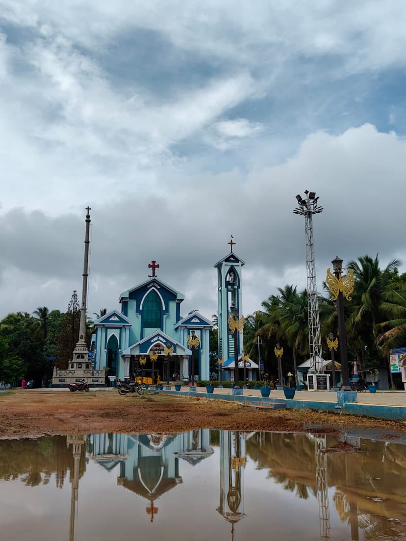 Church Outside Rain View